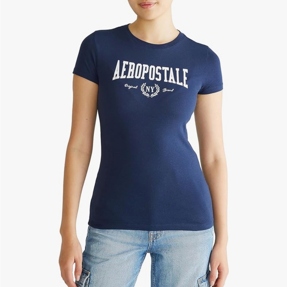 Aeropostale Graphic Blue Short Sleeve T-Shirt